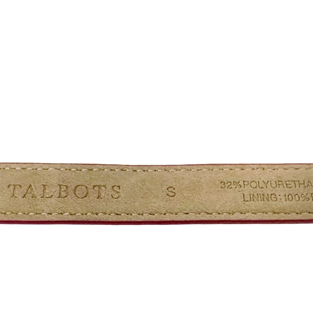 Talbots Red & Black Snakeskin Print Belt with Gold Adjustable Buckle